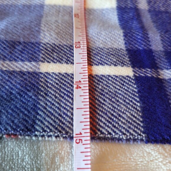 Lands' End Soft Purple Plaid Fringe Scarf Warm Winter Accessory Acrylic Soft - Picture 6 of 6